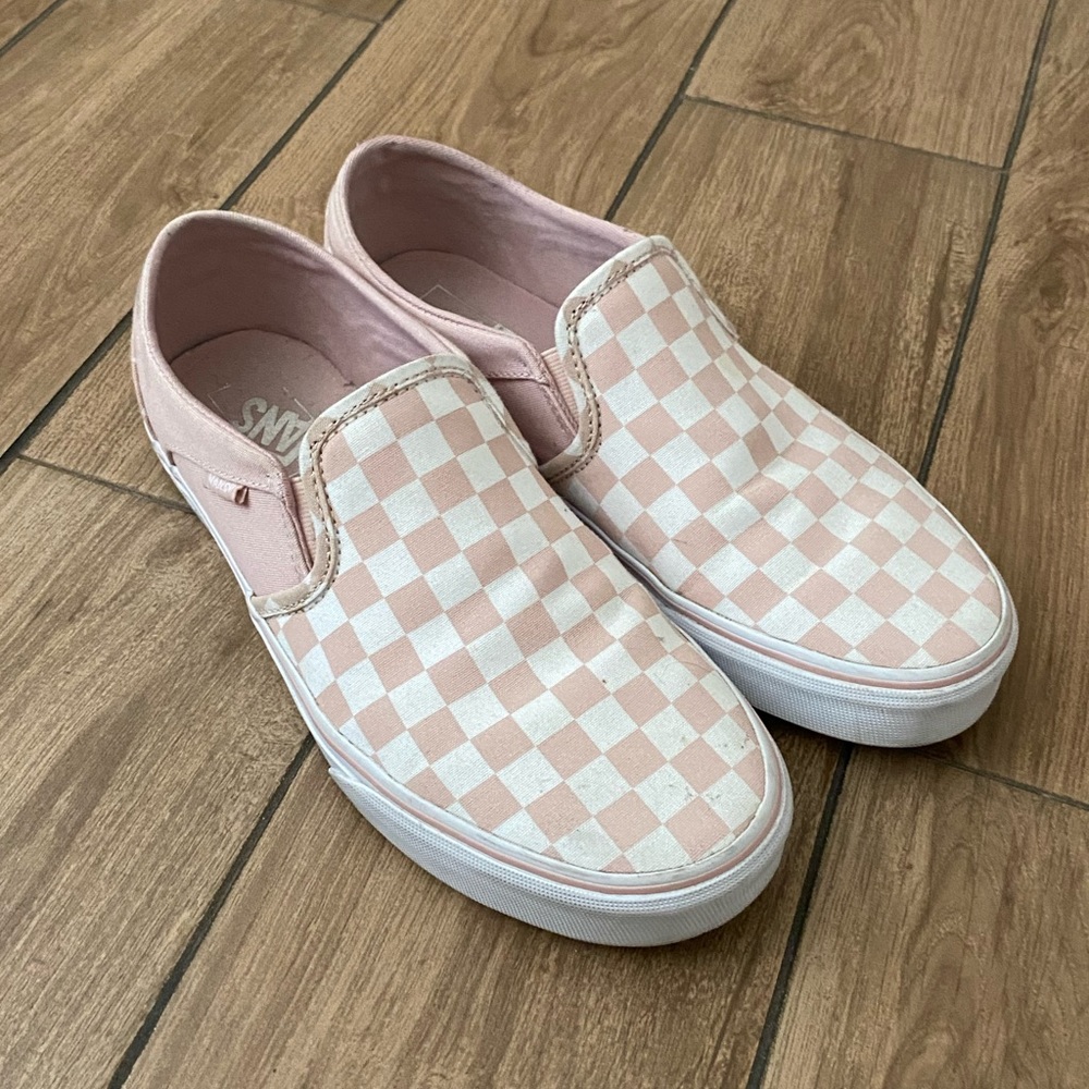 Vans checkerboard slip ons